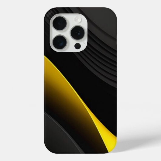 液体のモダン渦巻き四角マスタードイエロートーン Case-Mate iPhoneケース (裏面)