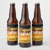 液体の勇気|燃えるブラック&金ゴールド おもしろい ビールラベル (ボトル)