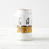 液体の原子格納容器のGameDrunkのコップ ビールジョッキ (正面左)