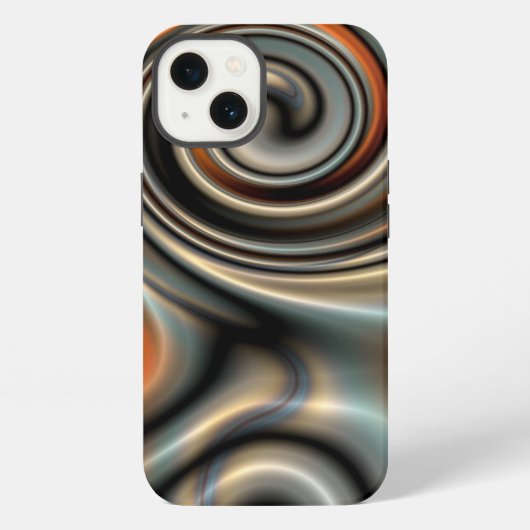 液体の水銀と錆 2 iPhoneケース (裏面)