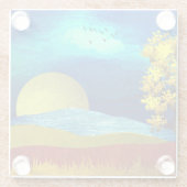 液体の空の風景 ガラスコースター (裏面)