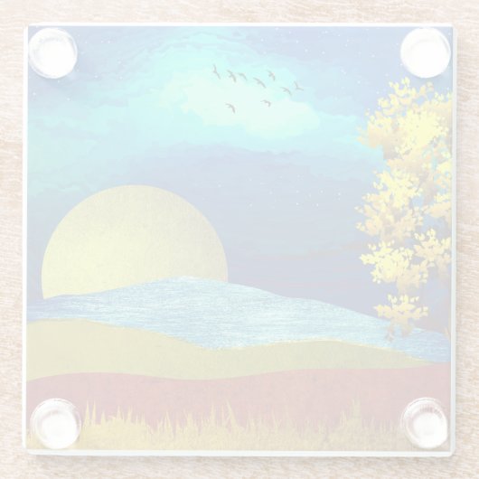 液体の空の風景 ガラスコースター (裏面)