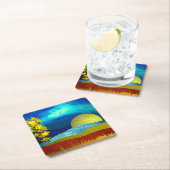 液体の空の風景 スクエアペーパーコースター (インサイチュ)