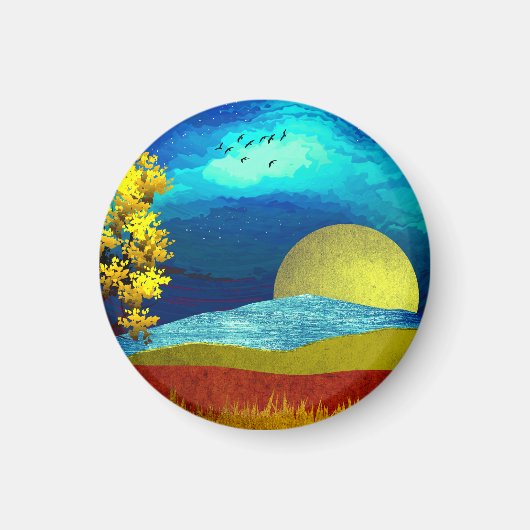 液体の空の風景 マグネット (正面)