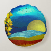 液体の空の風景 ラウンドクッション (裏面)