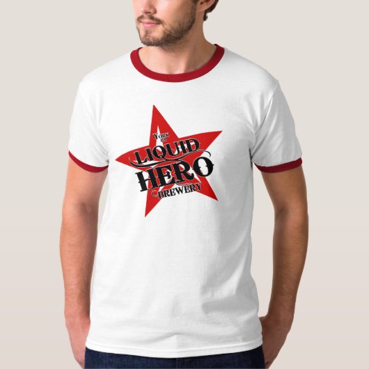液体の英雄-クラシックで赤いラベル Tシャツ (正面)