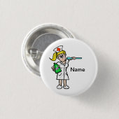 液体の薬のカスタマイズ可能なボタンを持つナース 缶バッジ (正面&裏面)