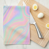 液体の虹色のユニコーン色のデザイン キッチンタオル (四つ折り)