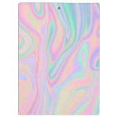 液体の虹色のユニコーン色のデザイン クリップボード (裏面)