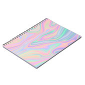 液体の虹色のユニコーン色のデザイン ノートブック (左側)
