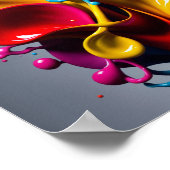 液体の飛び散る色 ポスター (角)