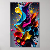 液体の飛び散る色 ポスター (正面)