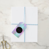 液体はっきりしたインク大理石ピンクカラフルありがとう ギフトタグ (より糸付き)