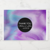 液体インク紫カラフル大理石スワールありがとう リキュールボトルラベル (シングルラベル)