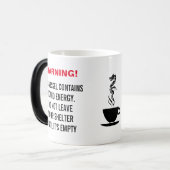 液体エネル警告ギーのカスおもしろいタブル モーフィングマグカップ (正面左)