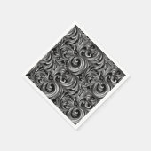 液体エレガンス – メタリックブラック液体パターン スタンダードカクテルナプキン (角)
