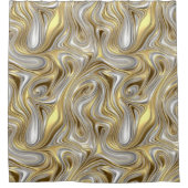 液体エレガンス – 金属の液体パターン シャワーカーテン (正面)