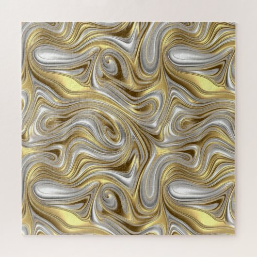 液体エレガンス – 金属の液体パターン ジグソーパズル (横)
