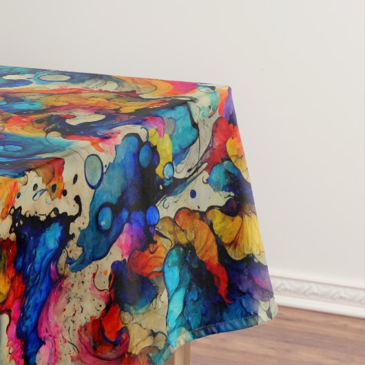 液体カラフルインク抽象化 テーブルクロス (インサイチュ)