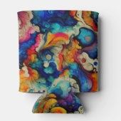 液体カラフルインク抽象化 缶クーラー (裏面)