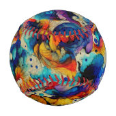 液体カラフルインク抽象化 野球ボール (裏面)