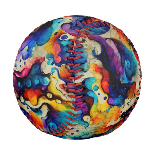 液体カラフルインク抽象化 野球ボール (アングル)