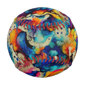 液体カラフルインク抽象化 野球ボール (正面)