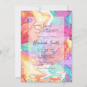 液体カラフル大理石ドリーム 招待状 (正面)