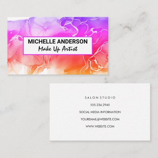 液体カラフル背景 名刺 (正面/裏面)