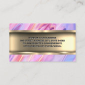 液体カラフル |メタリック金ゴールド 名刺 (裏面)