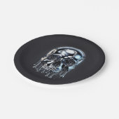 液体クロムシルバードリップスカルハローウィンパーティ ペーパープレート (アングル)