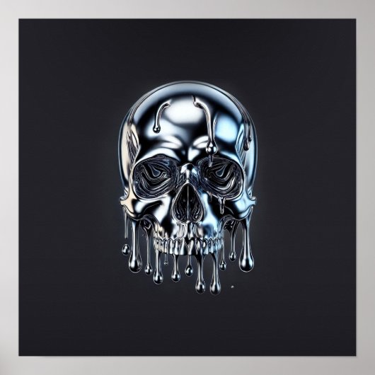 液体クロムシルバードリップスカルハローウィンパーティ ポスター (正面)