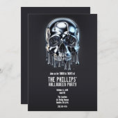 液体クロムシルバードリップスカルハローウィンパーティ 招待状 (正面/裏面)