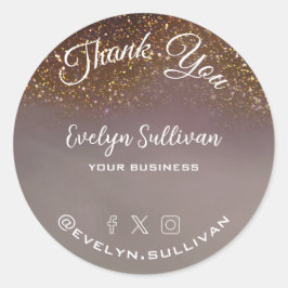 液体グリッターエレガント感謝していおステッカー ラウンドシール