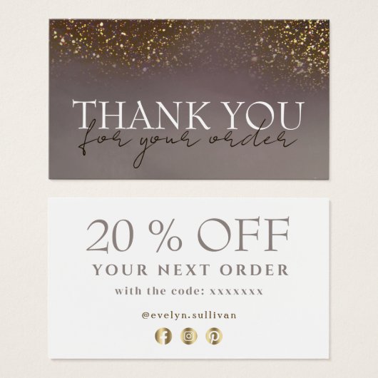 液体グリッター感謝してい割引カード (正面&裏面)