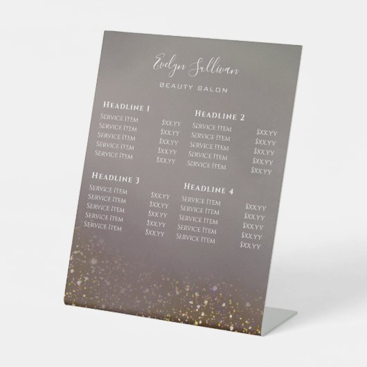 液体グリッター美しいサロン価格表 台座サイン (正面)