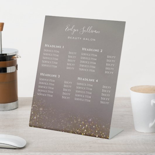 液体グリッター美しいサロン価格表 台座サイン (インサイチュ)