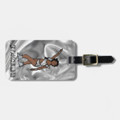 液体シルバー・ホワイトダンサー #1 ラゲッジタグ (正面横)