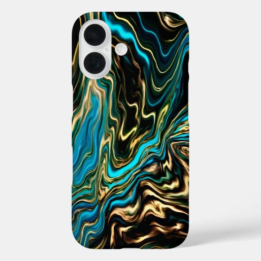 液体スワーズブラックターコイズIphoneケース Case-Mate iPhoneケース (裏面)