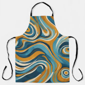 液体スワールの青パタートリップ(幻覚体験)のようなン エプロン (正面)