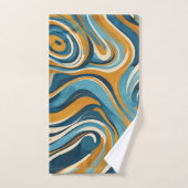 液体スワールの青パタートリップ(幻覚体験)のようなン バスタオルセット (ハンドタオル)