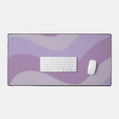 液体スワールパープルフローストライプ溝状Y2Kパターン デスクマット (キーボード&マウス)