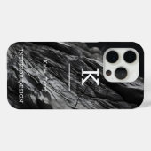 液体スワール抽象芸術パターン(白黒) Case-Mate iPhoneケース (裏面 (横))