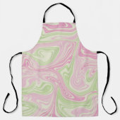 液体スワール緑ピンクパターン エプロン (正面)