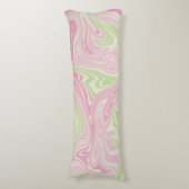 液体スワール緑ピンクパターン ボディピロー (正面縦)