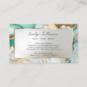 液体ティール(緑がかった色)大理石名刺 名刺 (裏面)