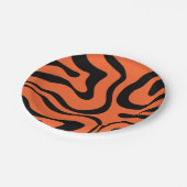 液体トリップ（幻覚体験）のような旋回抽象芸術モダンブラックオレンジ ペーパープレート (アングル)