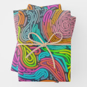 液体ネオンオーガニックパターン ラッピングペーパーシート (インサイチュ)