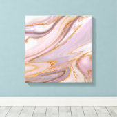 液体バラ大理石と金ゴールド キャンバスプリント (インサイチュ (ウッドフロア))