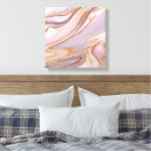 液体バラ大理石と金ゴールド キャンバスプリント (インサイチュ (寝室))